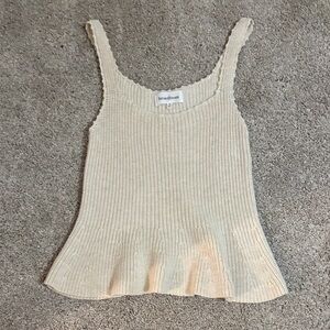 Heartloom Cream Knit Flared Tank